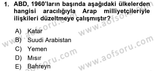Amerikan Dış Politikası Dersi 2016 - 2017 Yılı 3 Ders Sınav Soruları 1. Soru