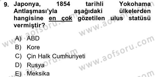 Amerikan Dış Politikası Dersi 2016 - 2017 Yılı 3 Ders Sınav Soruları 9. Soru