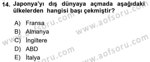 Amerikan Dış Politikası Dersi 2017 - 2018 Yılı (Final) Dönem Sonu Sınav Soruları 14. Soru