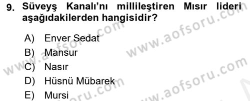 Amerikan Dış Politikası Dersi 2017 - 2018 Yılı (Final) Dönem Sonu Sınav Soruları 9. Soru