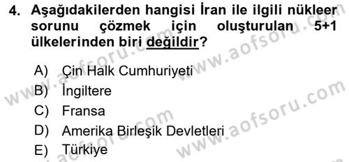 Amerikan Dış Politikası Dersi 2018 - 2019 Yılı (Vize) Ara Sınavı 4. Soru