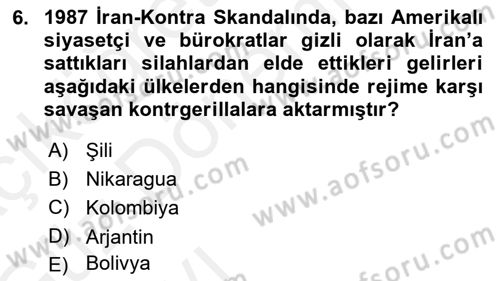 Amerikan Dış Politikası Dersi 2018 - 2019 Yılı (Vize) Ara Sınavı 6. Soru