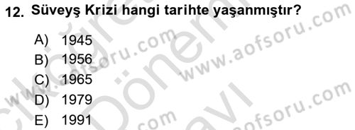 Amerikan Dış Politikası Dersi 2019 - 2020 Yılı (Final) Dönem Sonu Sınav Soruları 12. Soru
