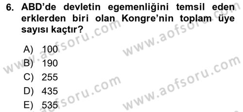 Amerikan Dış Politikası Dersi 2019 - 2020 Yılı (Final) Dönem Sonu Sınav Soruları 6. Soru