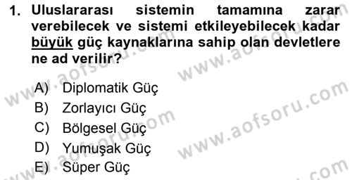 Amerikan Dış Politikası Dersi 2020 - 2021 Yılı Yaz Okulu Sınav Soruları 1. Soru