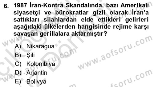 Amerikan Dış Politikası Dersi 2021 - 2022 Yılı (Vize) Ara Sınavı 6. Soru