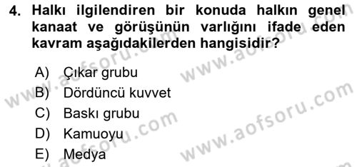 Amerikan Dış Politikası Dersi 2021 - 2022 Yılı (Final) Dönem Sonu Sınav Soruları 4. Soru