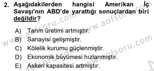 Amerikan Dış Politikası Dersi 2023 - 2024 Yılı (Vize) Ara Sınav Soruları 2. Soru