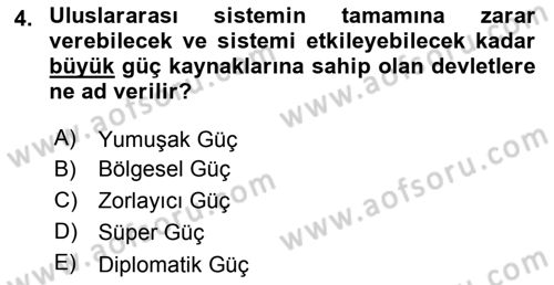 Amerikan Dış Politikası Dersi 2023 - 2024 Yılı (Vize) Ara Sınav Soruları 4. Soru
