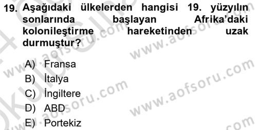 Amerikan Dış Politikası Dersi 2023 - 2024 Yılı Yaz Okulu Sınav Soruları 19. Soru