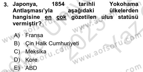 Amerikan Dış Politikası Dersi 2023 - 2024 Yılı Yaz Okulu Sınav Soruları 3. Soru