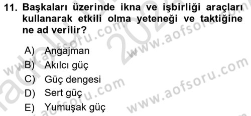 Amerikan Dış Politikası Dersi Ara Sınavı Deneme Sınav Soruları 11. Soru