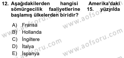 Amerikan Dış Politikası Dersi 2024 - 2025 Yılı (Vize) Ara Sınav Soruları 12. Soru