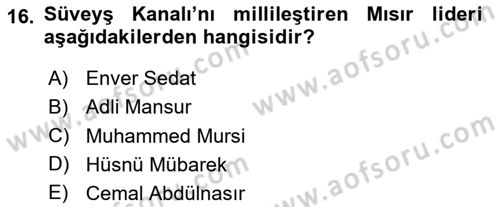 Amerikan Dış Politikası Dersi 2024 - 2025 Yılı (Final) Dönem Sonu Sınav Soruları 16. Soru