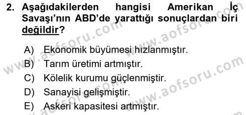 Amerikan Dış Politikası Dersi 2024 - 2025 Yılı Yaz Okulu Sınav Soruları 2. Soru