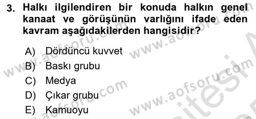 Amerikan Dış Politikası Dersi 2024 - 2025 Yılı Yaz Okulu Sınav Soruları 3. Soru