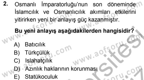 Türk Dış Politikası 1 Dersi 2012 - 2013 Yılı (Vize) Ara Sınav Soruları 2. Soru