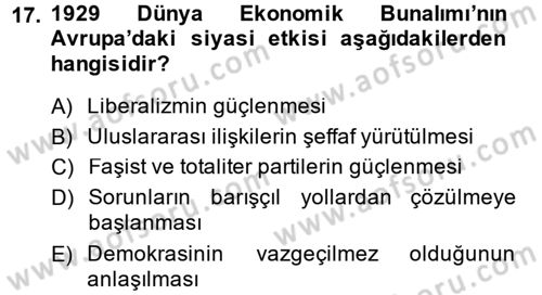 Türk Dış Politikası 1 Dersi 2013 - 2014 Yılı (Vize) Ara Sınav Soruları 17. Soru