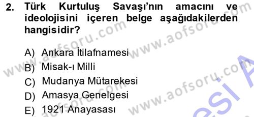 Türk Dış Politikası 1 Dersi 2013 - 2014 Yılı (Final) Dönem Sonu Sınav Soruları 2. Soru