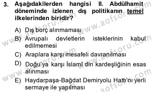 Türk Dış Politikası 1 Dersi 2014 - 2015 Yılı (Vize) Ara Sınav Soruları 3. Soru