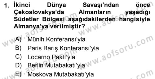Türk Dış Politikası 1 Dersi 2015 - 2016 Yılı (Final) Dönem Sonu Sınav Soruları 1. Soru