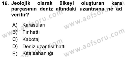 Türk Dış Politikası 1 Dersi 2015 - 2016 Yılı (Final) Dönem Sonu Sınav Soruları 16. Soru