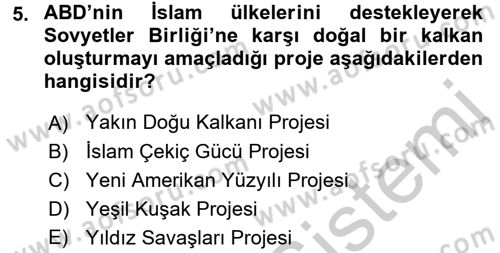 Türk Dış Politikası 1 Dersi 2016 - 2017 Yılı 3 Ders Sınav Soruları 5. Soru