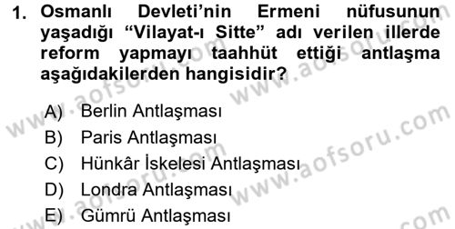 Türk Dış Politikası 1 Dersi Ara Sınavı Deneme Sınav Soruları 1. Soru