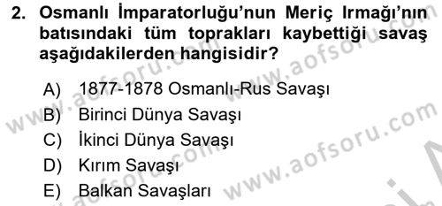 Türk Dış Politikası 1 Dersi 2018 - 2019 Yılı Yaz Okulu Sınav Soruları 2. Soru