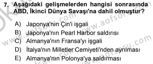 Türk Dış Politikası 1 Dersi 2018 - 2019 Yılı Yaz Okulu Sınav Soruları 7. Soru