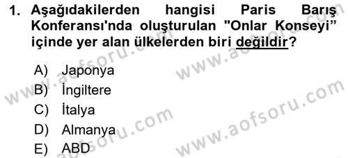 Türk Dış Politikası 1 Dersi 2022 - 2023 Yılı (Final) Dönem Sonu Sınav Soruları 1. Soru