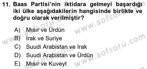 Türk Dış Politikası 1 Dersi 2022 - 2023 Yılı (Final) Dönem Sonu Sınav Soruları 11. Soru