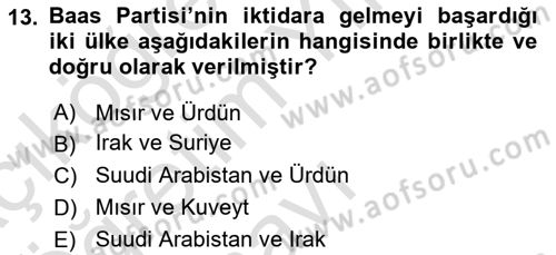 Türk Dış Politikası 1 Dersi 2022 - 2023 Yılı Yaz Okulu Sınav Soruları 13. Soru