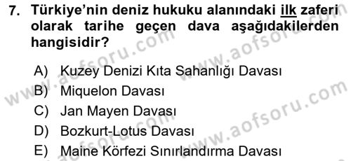 Türk Dış Politikası 1 Dersi Ara Sınavı Deneme Sınav Soruları 7. Soru
