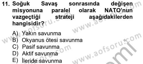 Türk Dış Politikası 2 Dersi 2012 - 2013 Yılı (Vize) Ara Sınavı 11. Soru