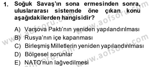 Türk Dış Politikası 2 Dersi 2014 - 2015 Yılı (Vize) Ara Sınavı 1. Soru