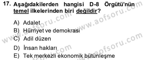 Türk Dış Politikası 2 Dersi 2014 - 2015 Yılı (Vize) Ara Sınavı 17. Soru