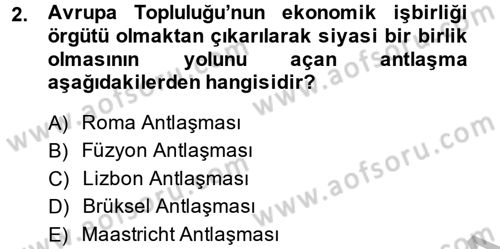 Türk Dış Politikası 2 Dersi 2014 - 2015 Yılı (Vize) Ara Sınavı 2. Soru