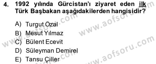 Türk Dış Politikası 2 Dersi 2014 - 2015 Yılı Tek Ders Sınavı 4. Soru