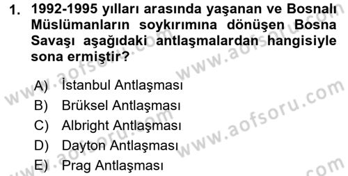 Türk Dış Politikası 2 Dersi 2015 - 2016 Yılı (Vize) Ara Sınavı 1. Soru