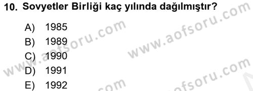Türk Dış Politikası 2 Dersi 2015 - 2016 Yılı Tek Ders Sınav Soruları 10. Soru