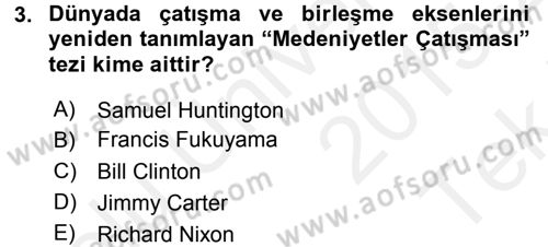 Türk Dış Politikası 2 Dersi 2015 - 2016 Yılı Tek Ders Sınav Soruları 3. Soru