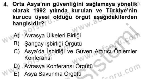 Türk Dış Politikası 2 Dersi 2018 - 2019 Yılı Yaz Okulu Sınav Soruları 4. Soru