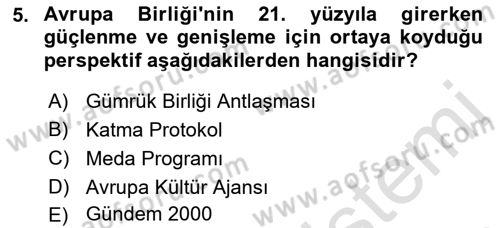 Türk Dış Politikası 2 Dersi 2022 - 2023 Yılı Yaz Okulu Sınavı 5. Soru