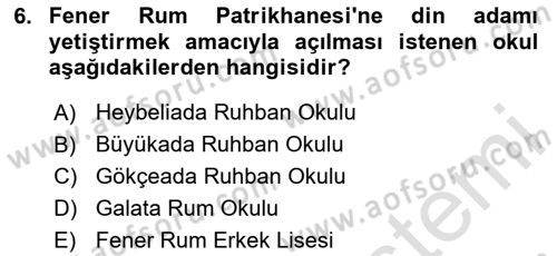 Türk Dış Politikası 2 Dersi 2024 - 2025 Yılı (Final) Dönem Sonu Sınav Soruları 6. Soru