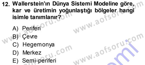 Uluslararası İlişkiler Kuramları 1 Dersi 2013 - 2014 Yılı (Vize) Ara Sınav Soruları 12. Soru