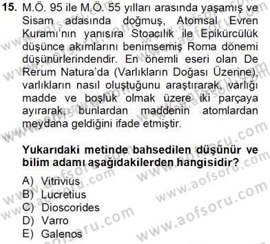 Uluslararası İlişkiler Kuramları 1 Dersi 2013 - 2014 Yılı Tek Ders Sınavı 15. Soru