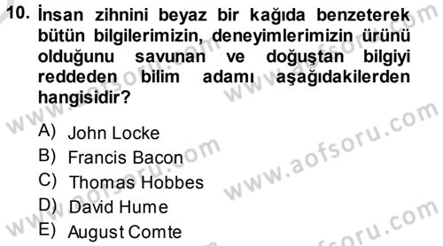 Uluslararası İlişkiler Kuramları 1 Dersi 2014 - 2015 Yılı Tek Ders Sınav Soruları 10. Soru