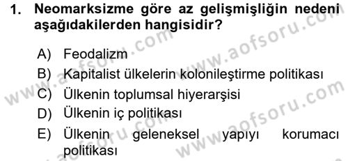 Uluslararası İlişkiler Kuramları 1 Dersi 2015 - 2016 Yılı (Vize) Ara Sınavı 1. Soru