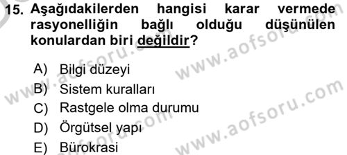 Uluslararası İlişkiler Kuramları 1 Dersi 2016 - 2017 Yılı 3 Ders Sınav Soruları 15. Soru